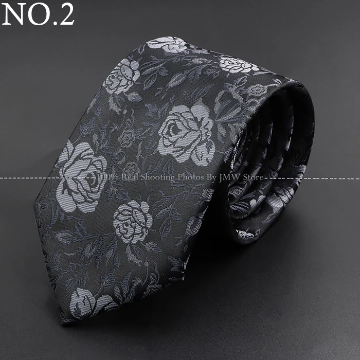 New Design Wedding Men Tie Grey Brown Green Rose Flower Geometry Neckties Business Dropshipping Groom Collar Accessories Gift