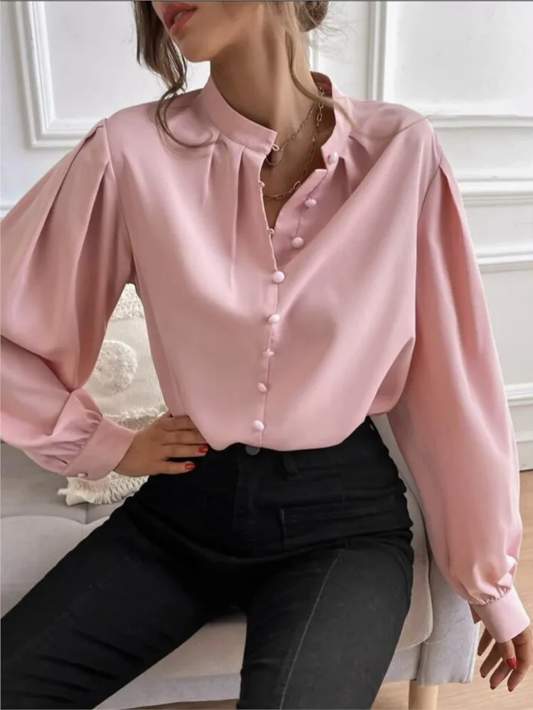 PRETTYGARDEN Women's Summer Button Down Shirts Short Lantern Sleeve V Neck Cotton Cute Dressy Casual Ladies Tops Blouses C0cc620b Ebd8 4f44 B548 A50a6cd43c0d.6ad580bd37a15bdf76aad7b80e98264d