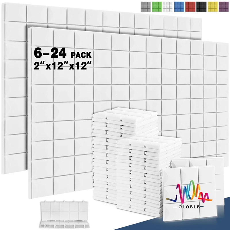 어쿠스틱 스튜디오 폼 버섯 스튜디오 웨지 타일 방음 벽 패널 스튜디오 고밀도 방음 단열, 6/12/24 피스 