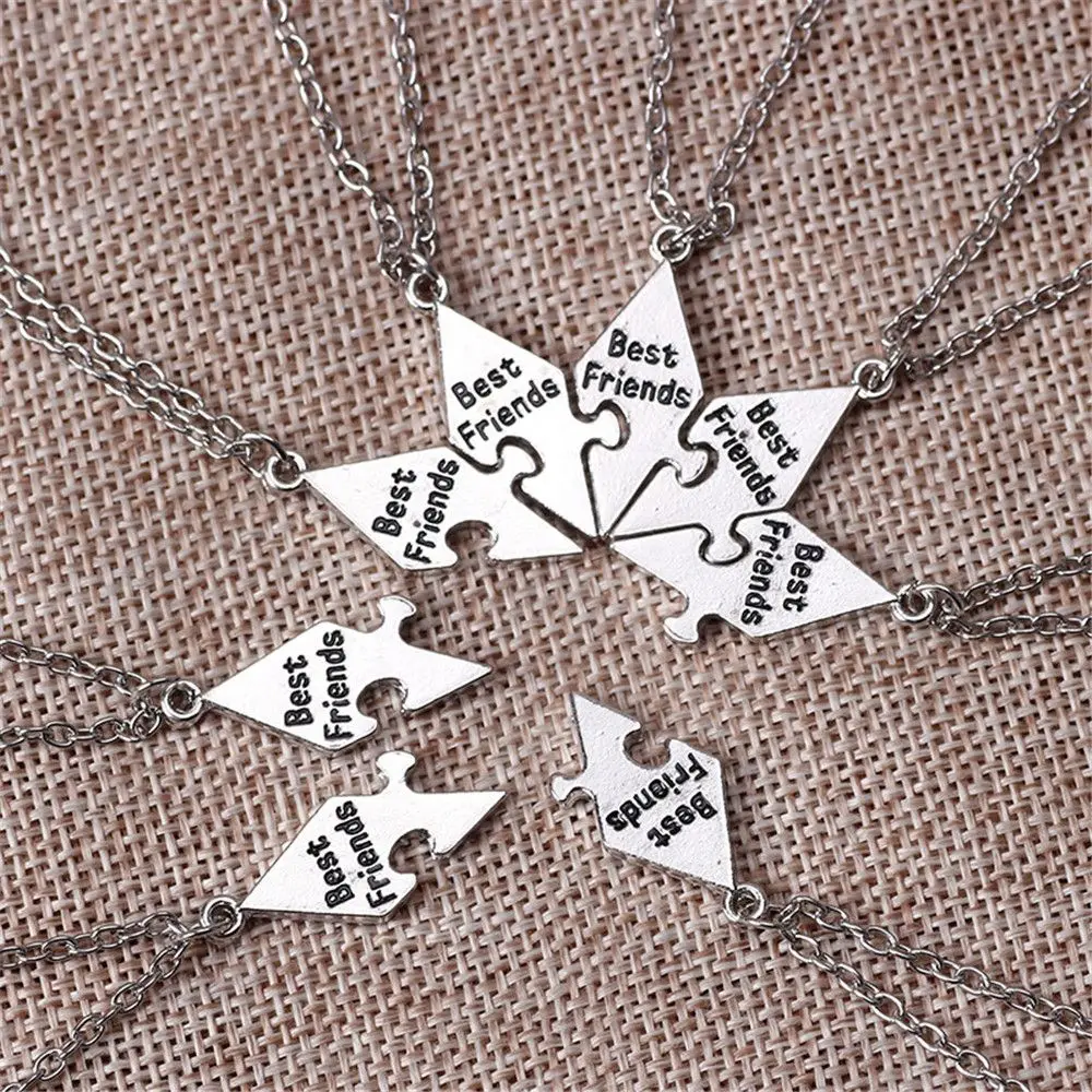 Buy Jovivi Personalized Custom Best Friend Friendship Necklaces for 5,Stainless  Steel Pentagram Puzzle Piece Pendant,Family Sisters BBF at Amazon.in