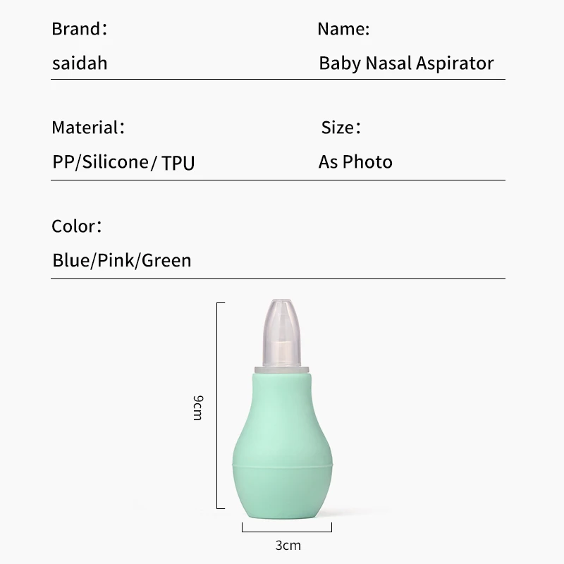 Nasal Aspirator Simple Silicone Baby Nasal Aspirator Sucker Cleaner Nose Wash Anit Backflow Snot Cleaner