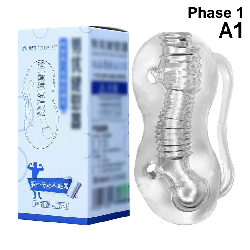 Silicone Transparent Penis Trainer Vagina Masturbation Products Man Sex Toys Men Endurance Exercise Stretcher Adult Sex Toys
