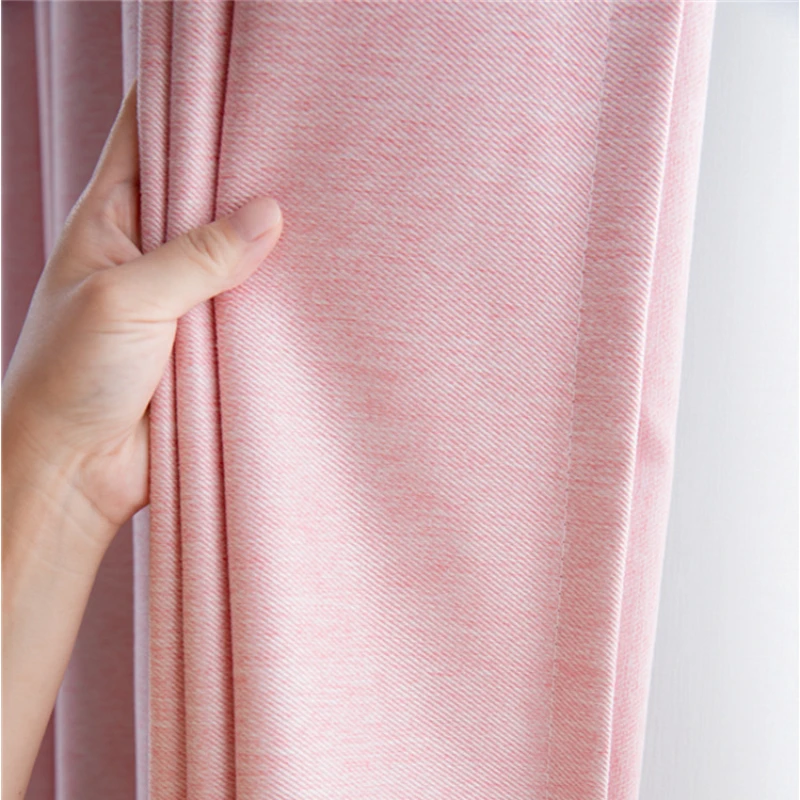 

Pure color Nordic thickened curtain cloth sun protection hotel living room bedroom engineering blackout curtain finished product