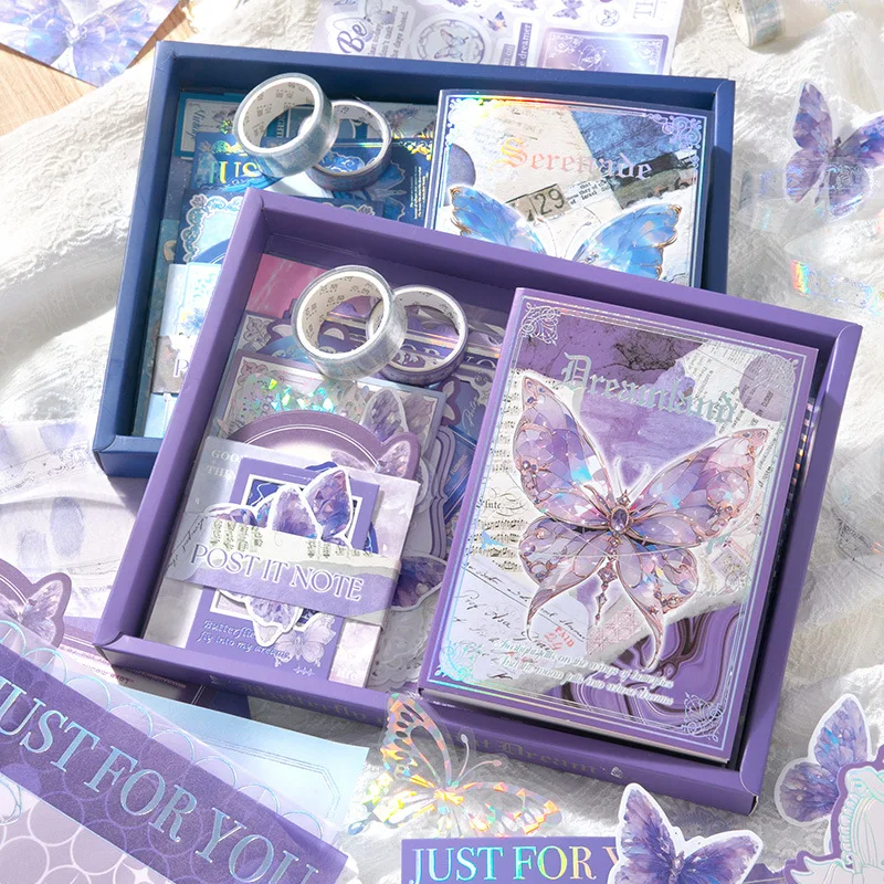Cute Girl Scrapbooking Gift Box Set with Notebook and Stickers