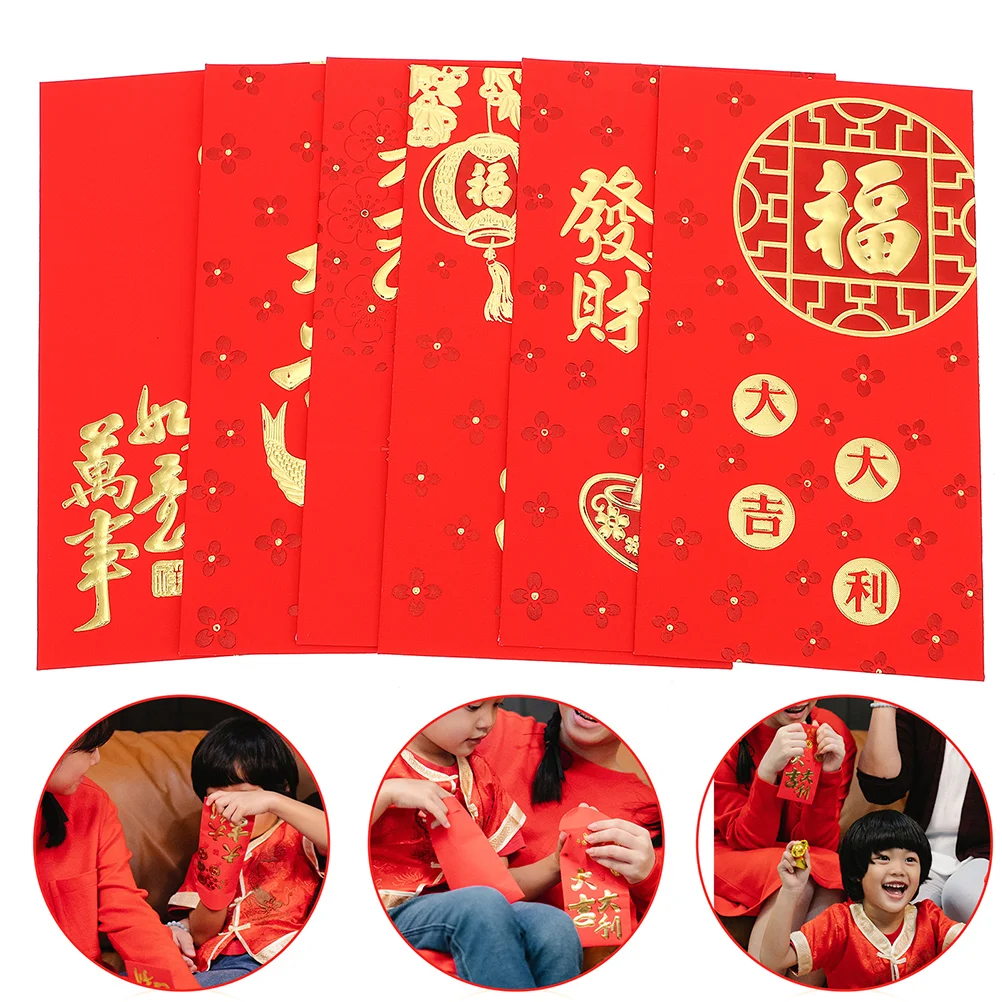 

Конверты Hongbao красные с карманом для новогоднего и праздничного дня рождения