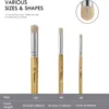 3pcs Goat Hair Dry Brush Set for Miniature Models - Washable, Broad Tip Paint Brushes for Hobbyists and Enthusiasts, Wood Handle 6