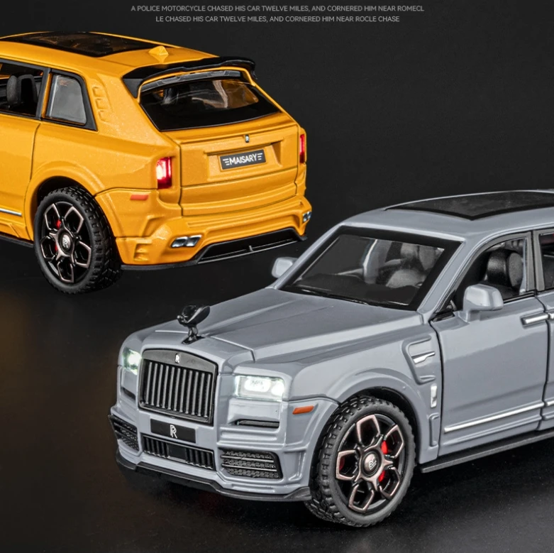 

1:36 Rolls Royce Cullinan High Simulation Diecast Metal Alloy Model car Sound Light Pull Back Collection Kids Toy Gifts