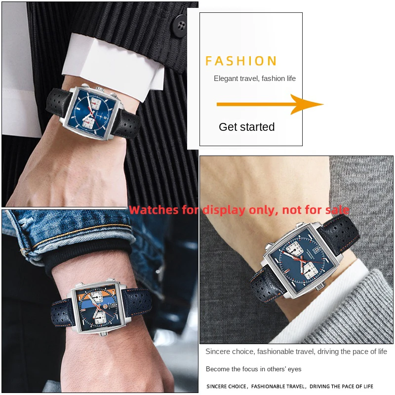 Premium 22mm Breathable Cowhide Leather Men's Watch Strap
