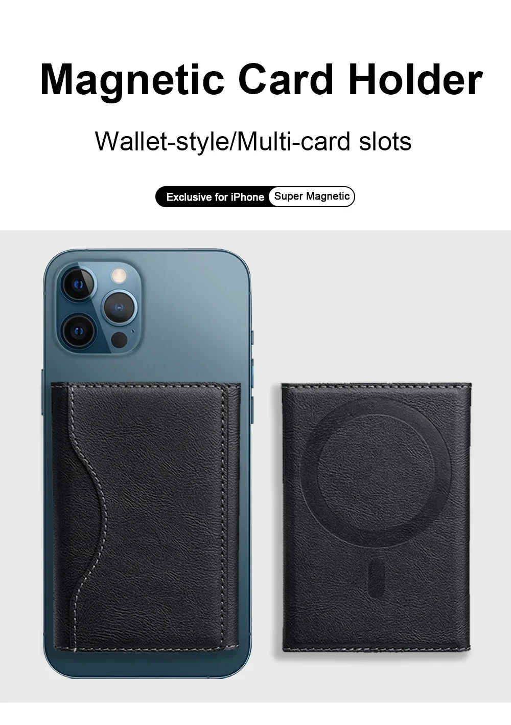 Vista frontal da Carteira de Couro MagSafe