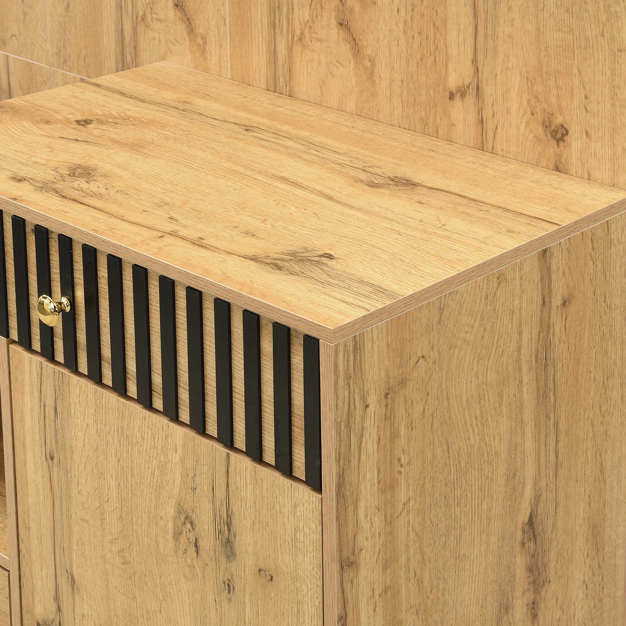 Kleiderschrank-Set, kompakter Kleiderschrank, Flurschrank mit Spiegel und gepolsterten Kissen, Flurschrank, Wandeinheit, Regal – Detail 23