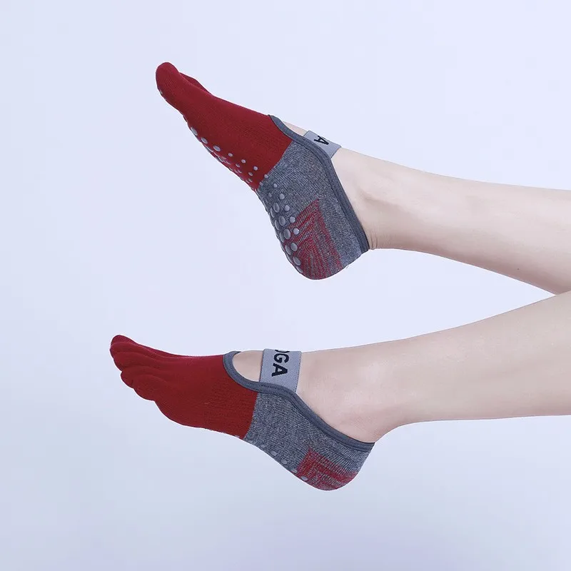 Enhanced Women's Anti-Slip Pilates & Yoga Five-Toe Socks – Breathable, Professional Grip for Ballet, Dance, & Fitness