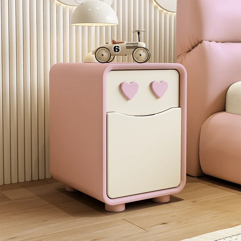Bedside Table Kids Cabinet Children Nightstands Night Cute Mini Side Desk Drawer Mesas Tables Nachtkastje White Wood Furniture