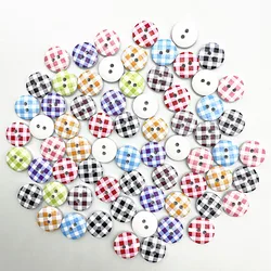 30 - Piece Set of 15mm Monogrammed Christmas Plaid Buttons for Scrapbooking and Wedding Decor Sewing (10)