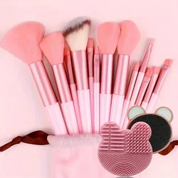 Essential 13 - Piece Makeup Brush Set - Professional Cosmetic Beauty Tools (With Cleaner Pad)