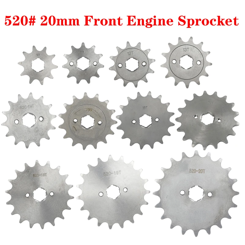 

520 20mm 10 11 12 13 14 15 16 17 18 19 20 T Front Engine Sprocket For Honda Lifan ZongShen YCF ATV Quad Dirt Pit bike Buggy