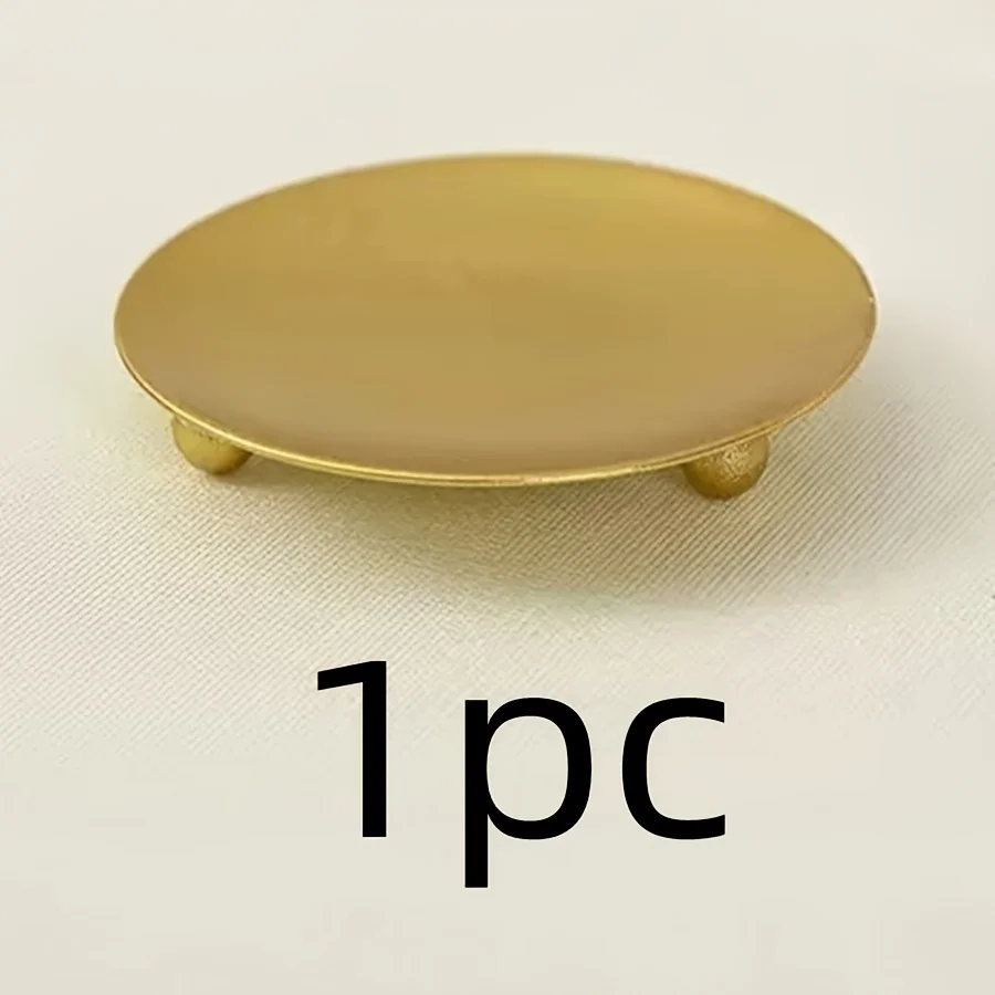 1pc Elegant Home Decor Candle Holders - Golden & Black Metal Tabletop Candle Holders with Sturdy Base, for Christmas, Halloween