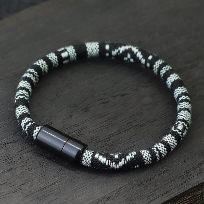Bohemian Magnetic Clasp Cord Bracelet - Ethnic Friendship Jewelry