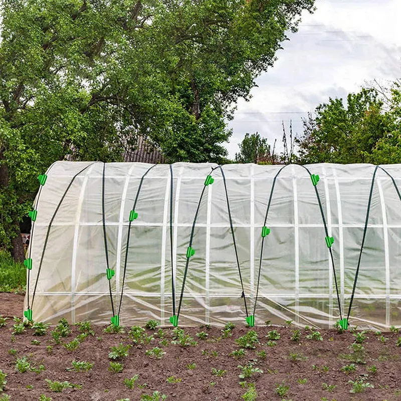 24PCS 11/16mm Greenhouse Clamps Pipe Clamp Frame Shading Net Rod  Clip Greenhouse Film Clamps for Season Plant Extension Support