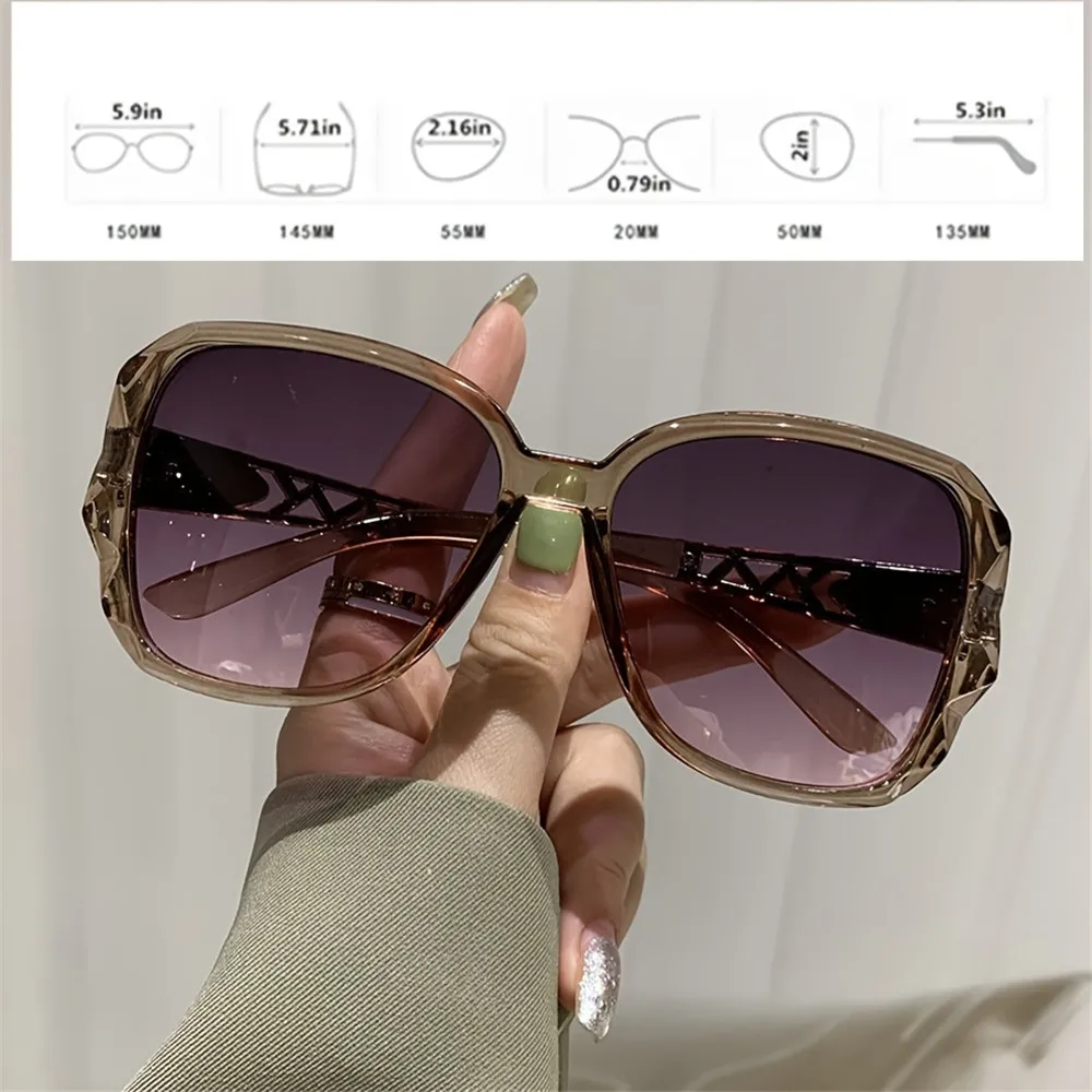 🕶️ نظارات شمسية نسائية بإطار كبير وعصري لمظهر ملفت (قطعتين)