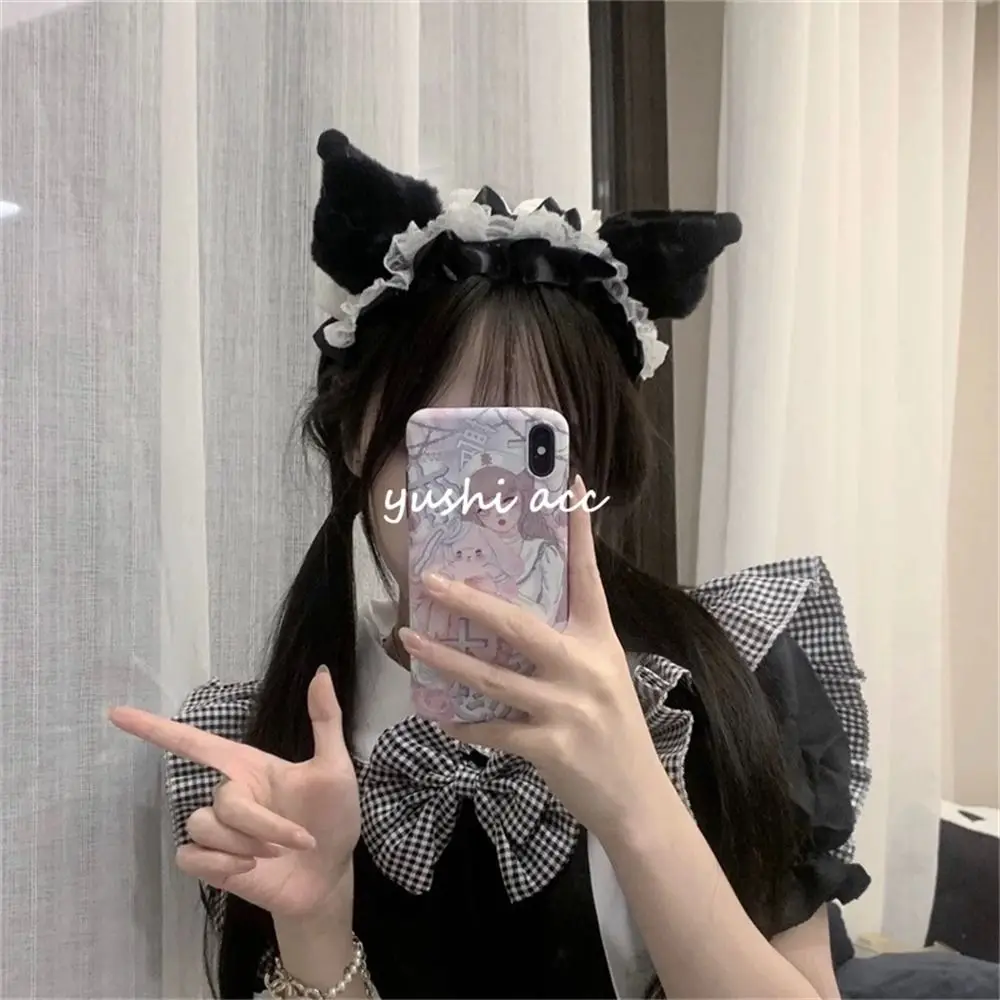 

Black Headband Hair Accessories Maid Cat Ears for Cosplay Party Prom Masquerade Female