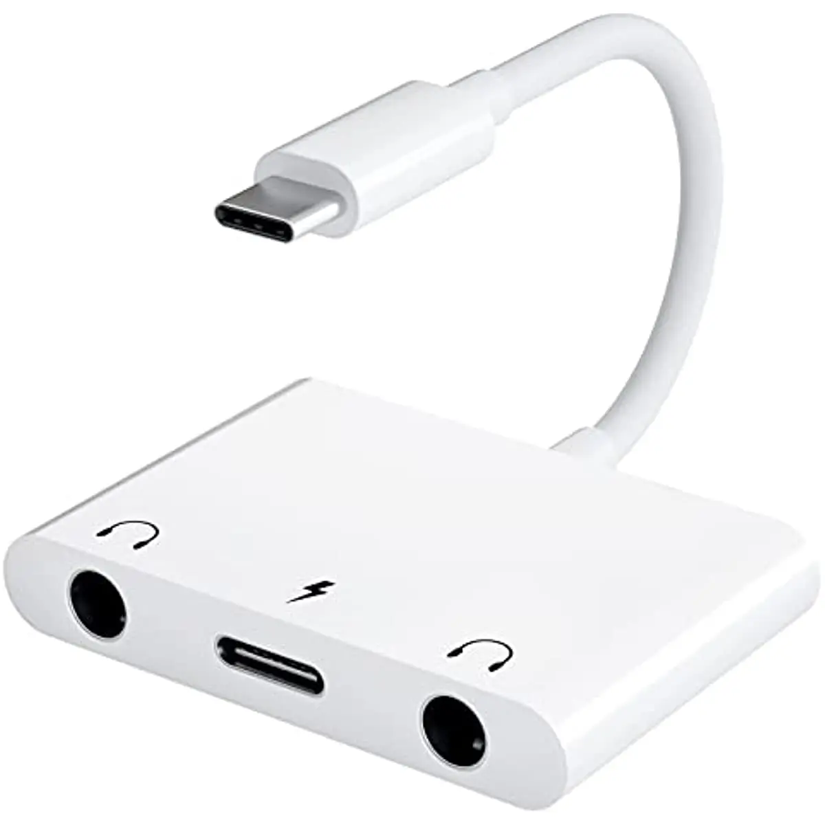 

USB C к аудиоадаптеру 3,5 мм, сплиттер для наушников 3 в 1 Aux к USB C, совместим с iPad Pro,Galaxy S22 S21 S20/Note 20,Pixel 4 3