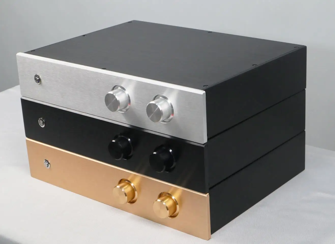 

Full Aluminum Enclosure HiFi DIY Audio Preamp Case Power Amplifier Chassis 4308HB Silver Black Golden Panel For Choose