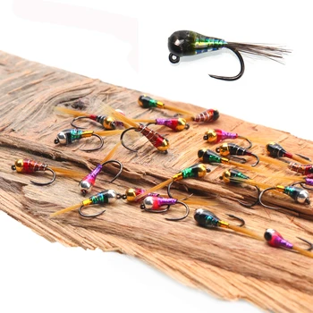 6PCS Perdigon Nymph or Euro Nymph for Weighted Fly Fishing Nymph Fast Sinking Trout, Grayling Fishing Lures 1