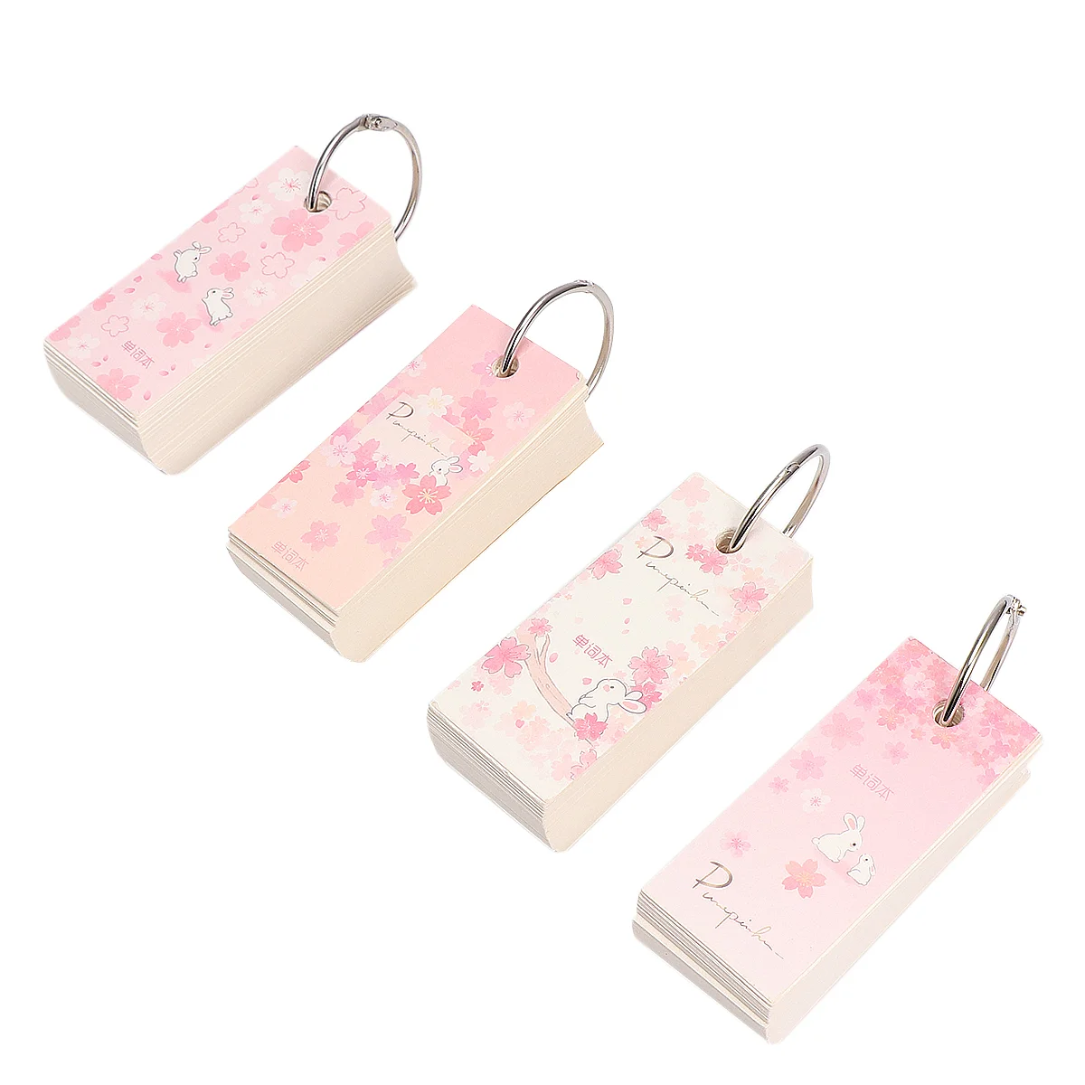 

4 Pcs Note Kawaii Stationery Pocket Flip Flash Card Blank Notepad Small Notebook