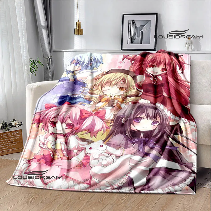 

Одеяло Puella Magi Madoka Magica с мультяшным принтом, фланцевое теплое одеяло, одеяло для пикника, мягкое и удобное одеяло, подарок на день рождения