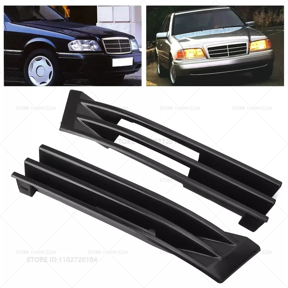 Front Bumper Trim Set For 1998-2000 Mercedes C230 (202 Chassis) – Chrome, Left & Right Pair