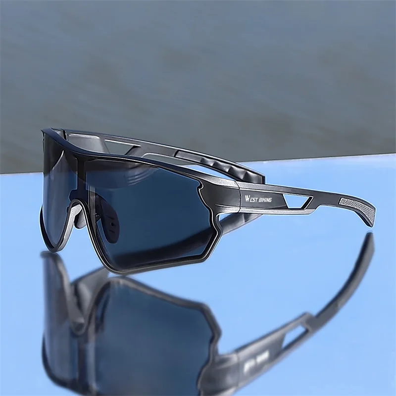 WEST BIKING Photochromic Cycling Glasses Men Women Sunglasses TR90 Frame MTB Road Bike Windproof Goggles Running Fishing Glasses