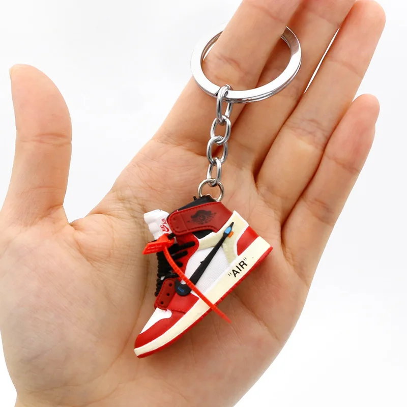 Брелок для ключей в виде Мини кроссовок Подарочная коробка модель обуви 3D сумки