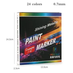 Vibrant Metallic Marker Pens Set for DIY Art and Craft Projects (24 colors - 0.7mm)