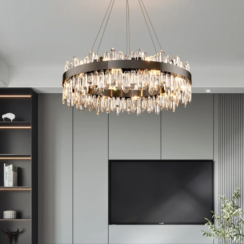 Modern Creative Fancy Design Gold Black Crystal Chandelier Indoor Lighting Hanging Lamp Decoration For Dining Room Living Room,led chandelier,ceiling chandelier,led pendant light