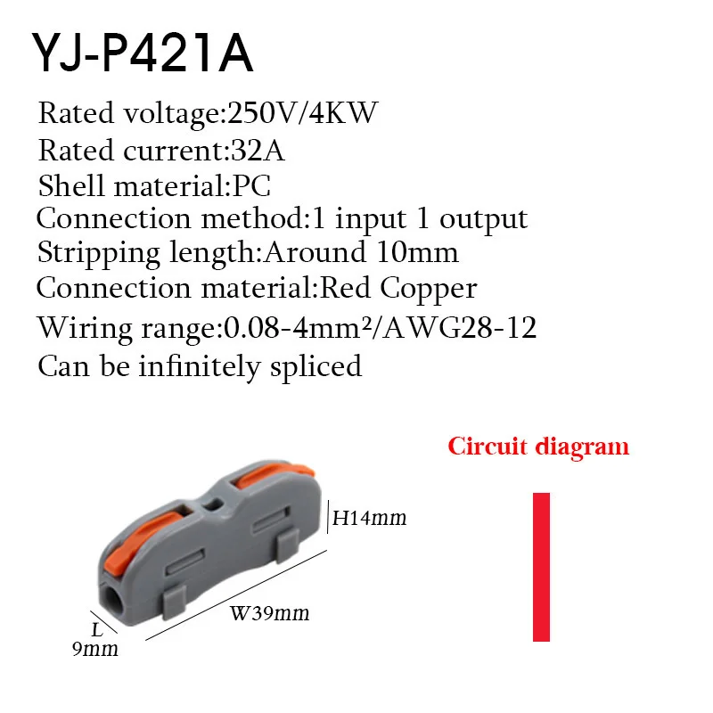 fio conector, Mini condutor, Push-in P421, 2
