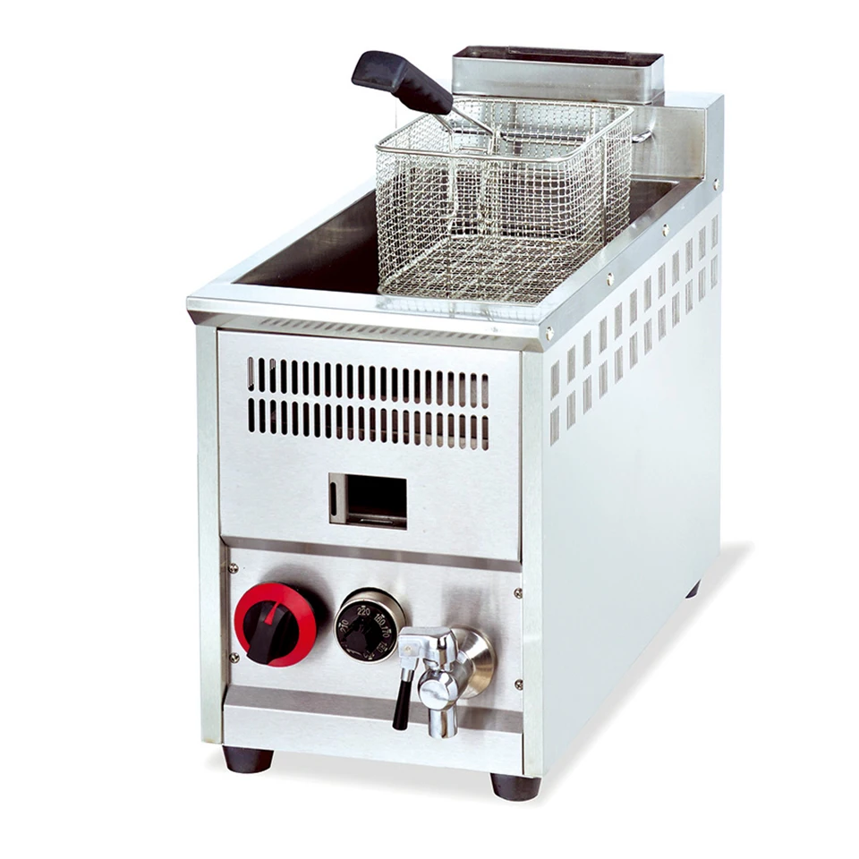 OT71A Commercial Restaurant Adjustable LPG Gas Deep Fryer With Temperature Control