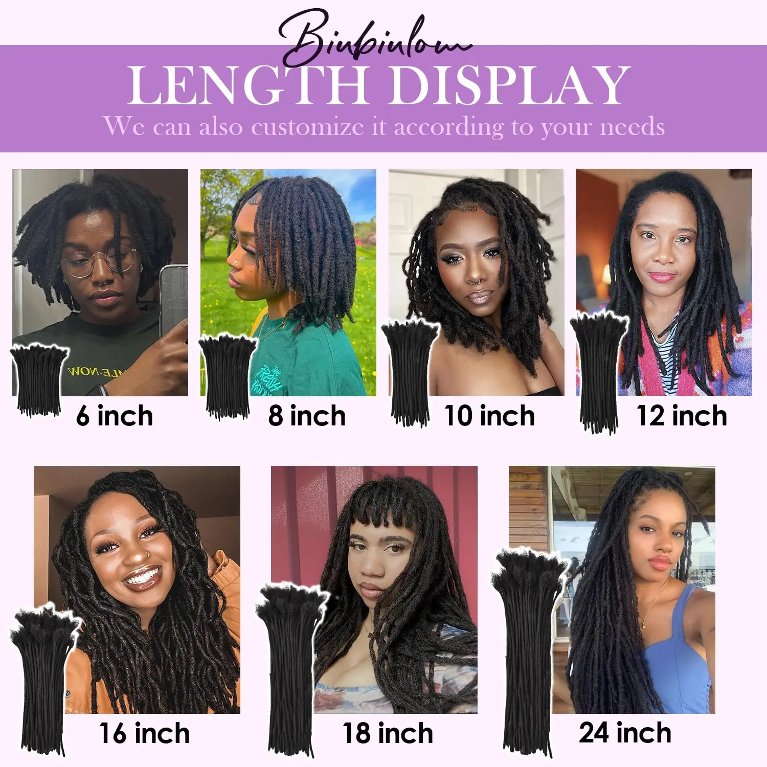 Teresa Dreadlock Extensions Synthetic Hair 10-18 Inch 0.8cm Width Locs Extension Synthetic Hair 15-45 Strands Full Extensions 5