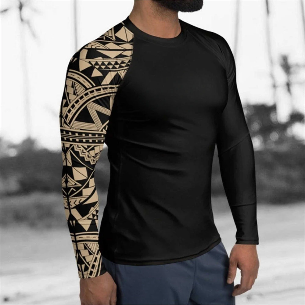 Men Rash Guard Surfing Diving Suits UV Protection Tights Rashguard Long Sleeve Swim Float Suit Swimming T Shirt Surf Clothes