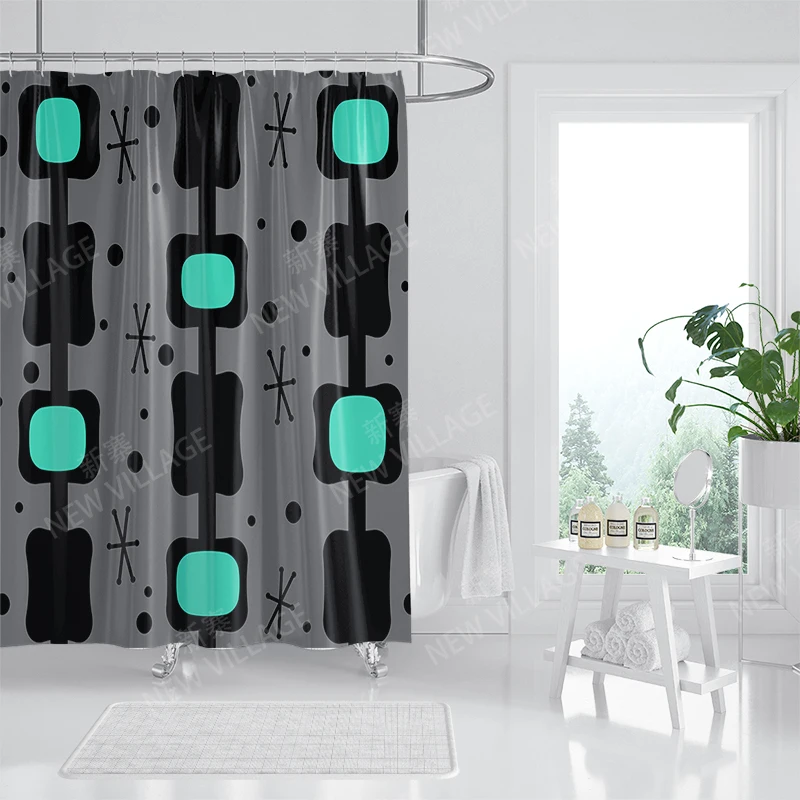 Waterproof fabric shower curtains Bathroom curtain accessories 180x200 Bath curtain for shower 240*248 nordic boho decoration 6