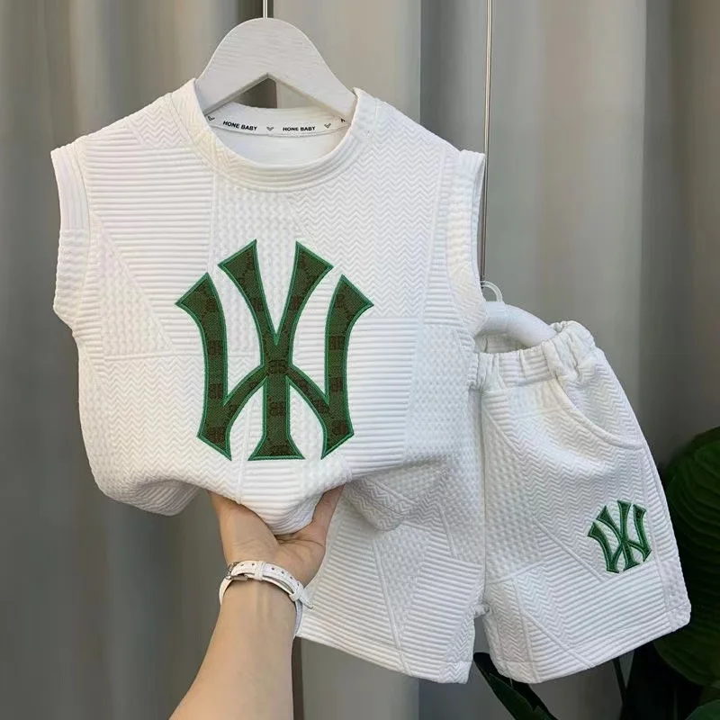 

Children's And Boys Vest Set 2024 New Summer Clothing For Boys Two Piece Set with Children's Summer Letters