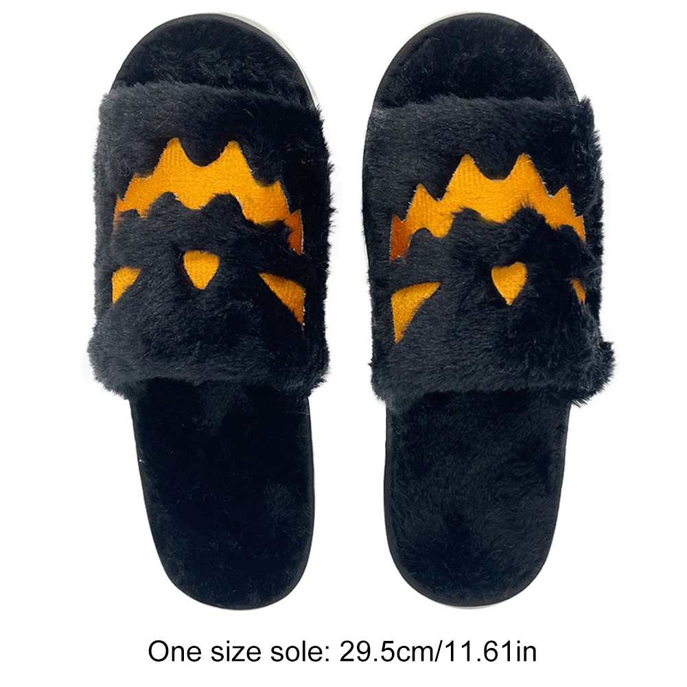 Halloween Spooky Slides Anti Slip Pumpkin Slippers Slip On Plush Slippers EVA Sole Household for Home Indoor