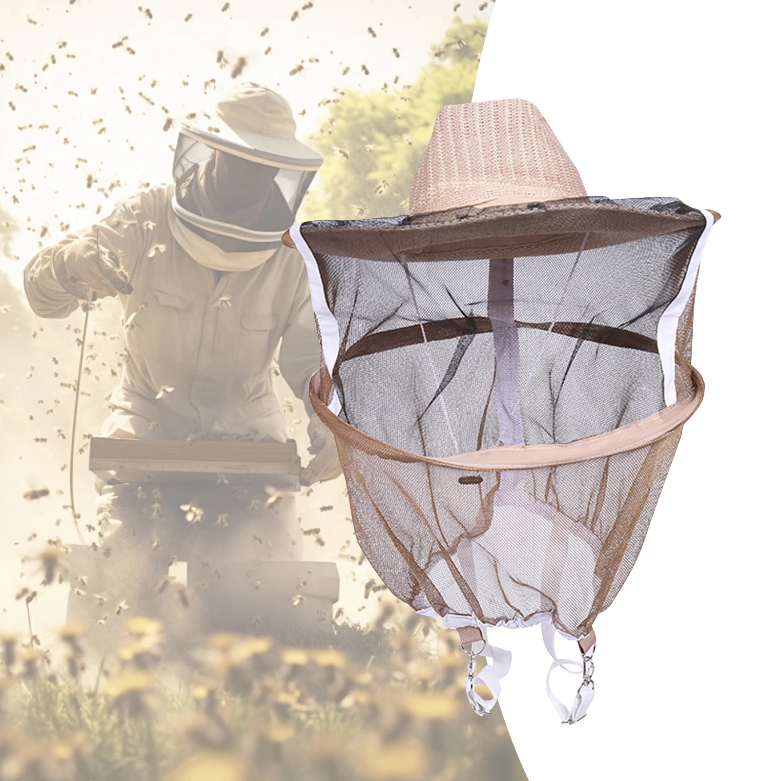 Beekeeping Netting Sun Hat with Mesh Protection Beekeeping Veil Hat Professional for Backpacking Hiking Fishing Equipment