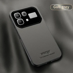 Premium Magnetic Shockproof PU Leather Business Case - Luxury Protective Back Cover for Infinix Note 60 (GRAY)