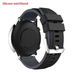 Versatile Silicone Sport Watch Band, 20mm/22mm - 22mm (Black grey)