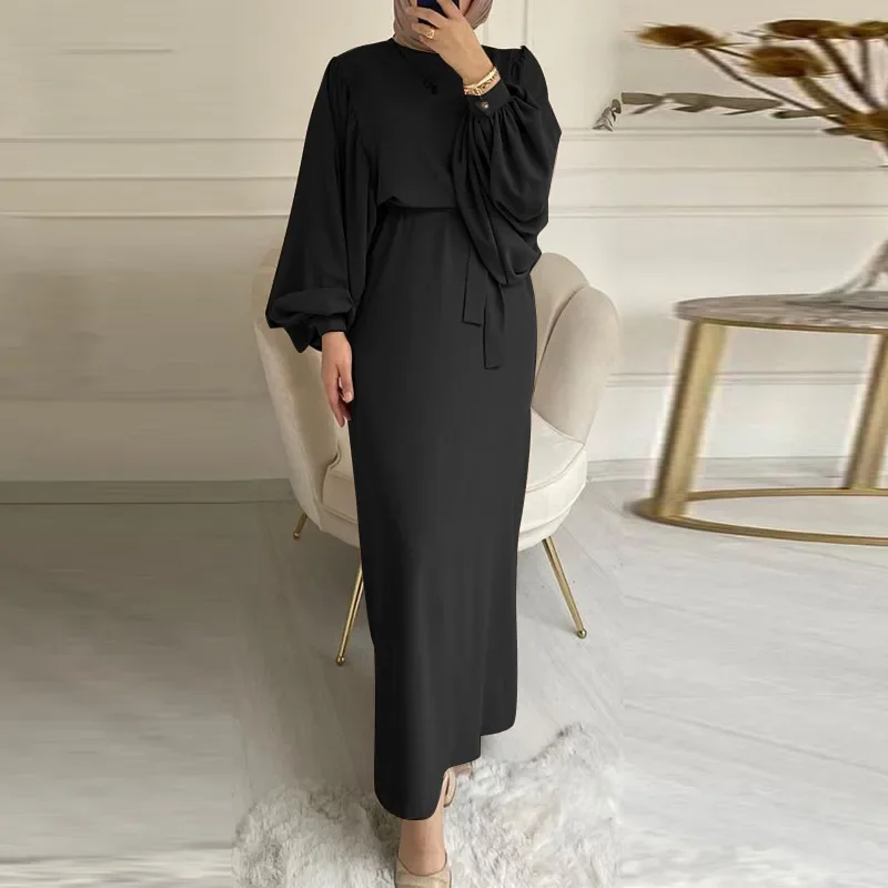 Muslim Hijab Dress Abaya Dubai Turkey Puff Sleeves African Long Dresses for Women Party Islamic Clothes Kaftan Robe Vestidos
