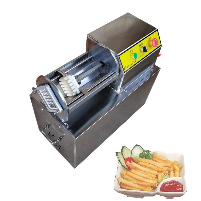 

Factory French fries cutter commercial electric potato chips slicer small vegetable fruit cutting machine 900W