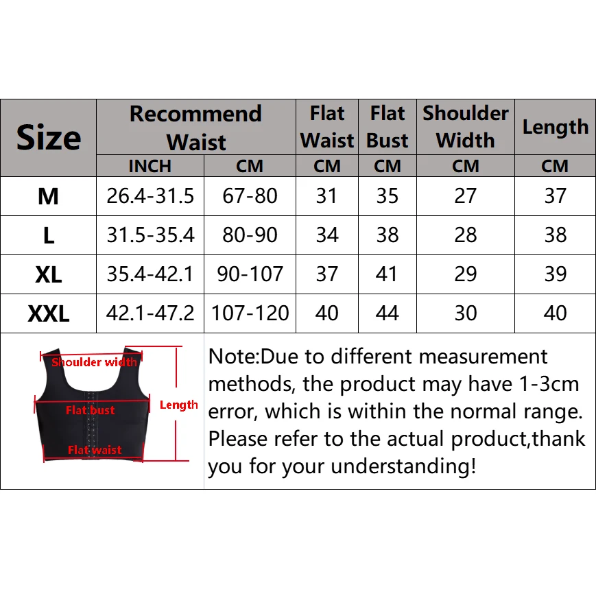 Men's Faja Compression Corset Vest Slimming Undershirt Male Corset Tank Tops Hide Gynecomastia Chest Binder