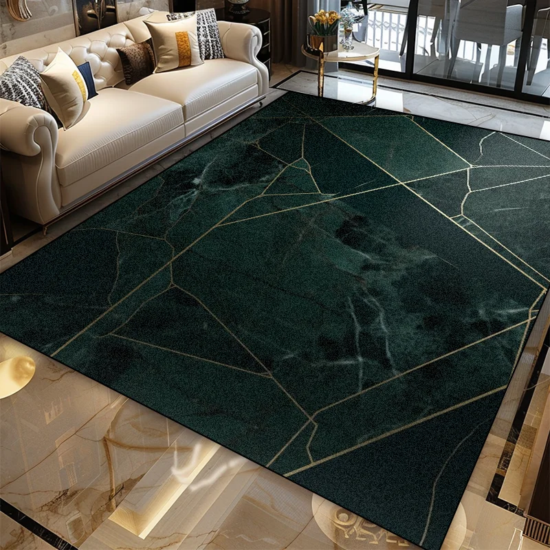Nordic High-end Living Room Decoration Green Carpet Luxury Bedroom Non-Slip Floor Mat Customizable Kitchen Balcony Area Rugs 2