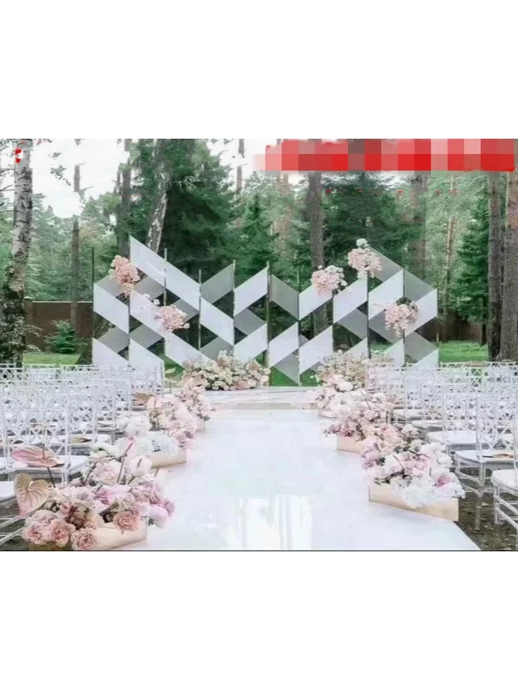 Wedding Centerpieces Favor White Color Mirror Carpet Aisle Runner 1m 1.2m 1.5m 2m Wide Wedding Backdrop Decoration Shooting Prop