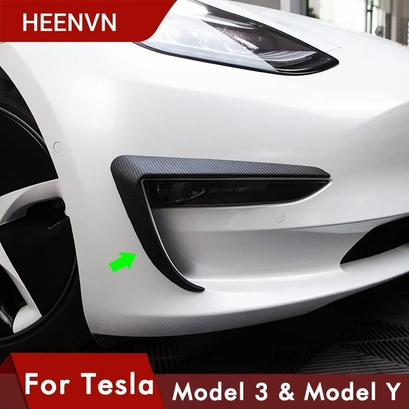 Garniture de lame avant pour Tesla Model 3 2023, accessoires en Fiber de  carbone mat ABS noir blanc, accessoires de voiture - AliExpress